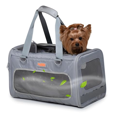 Tragbare Tragetasche mit weichen Seiten für Kätzchen und Welpen, von Fluggesellschaften zugelassene Haustier-Reisetasche für Katzen und kleine Hunde bis zu 12 kg, atmungsaktiv, bequem und von CARRY ME PLEASE