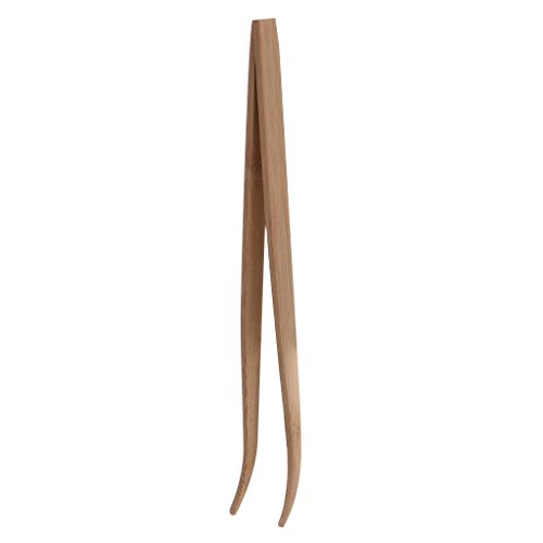 Abgewinkelte Futterzange, Pinzette, 28 cm, Bambus-Futterwerkzeug, Aquariumzange lang von CASNO
