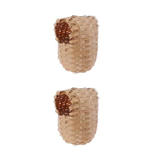 CASNO Kolibri-Nest, handgewebt, natürlicher Bambus, hängende Vogelhütte für Papageien, Schlüpfen, Zucht, Gartenbedarf, Holz, Vogelfutterspender für draußen CASNO Kolibri-Nest, handgewebt, natürlicher Bambus, hängende Vogelhütte für Papageien, Schlüpfen, Zucht, Gartenbedarf, Holz, Vogelfutterspender für draußen von CASNO