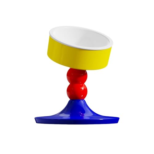 Adjustable Elevated Ceramic Pet Bowl – Ergonomic Tilted Design for Cats & Small Dogs – Anti-Spill, Whisker-Friendly, Anti-Slip Base – Easy to Clean, Ideal for Indoor Feeding(B) von CASOME