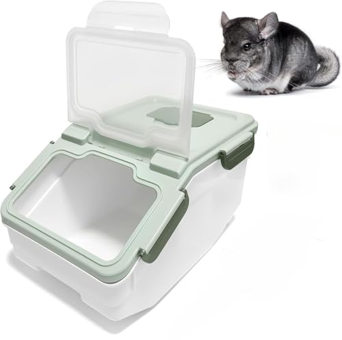 Große Sandbadebox für Chinchillas – Kunststoff-Badhaus mit Deckel, Sandbecher & Schaufel, Leicht zu Reinigen, für Chinchillas, Hamster, Meerschweinchen, Igel, Eichhörnchen & Kleintiere(Green) von CASOME