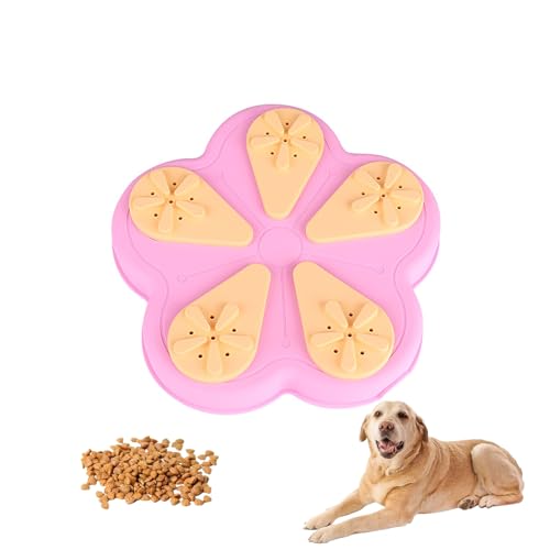 Leckerli-Spenderspielzeug Für Hunde Mit Saugnapf, Interaktiver Futter-Puzzle Aus Silikon Für Hunde, Kaufestes Trainingsspielzeug Zum Zahnen Und Zur Linderung Von Angstzuständen(Pink) von CASOME