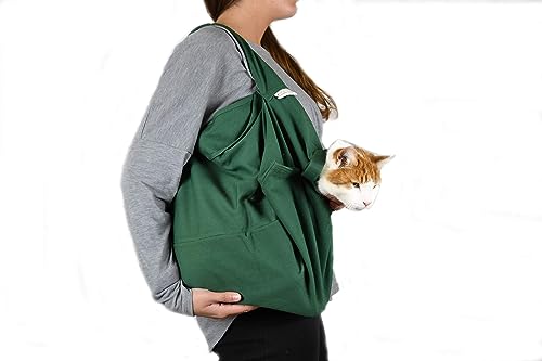 Cat-in-the-Bag Cozy Comfort Transporttasche für Katzen, geräumig, Grün und Tragetasche für Katzen für Fellpflege, Tierarztbesuche, Medikamentenverabreichung, Zahnpflege und Nageltrimmen von CAT-IN-THE-BAG COZY COMFORT