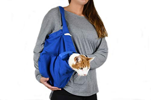 Cat-in-the-Bag XL Cobaltblau Cozy Comfort Carrier - Katzentragetasche und Pflegetasche für Tierarztbesuche, Medikamentenverwaltung, Zahnpflege, Baden, Nageltrimmen und Autoreisen (extragroß) von CAT-IN-THE-BAG COZY COMFORT