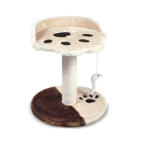 CAT&RINA Kratzbaum Zampa für Katzen mit runder Basis aus Plüsch. Sisalsäule zum Kratzen, Spielzeugmaus | Farbe, Braun und Beige, 42 x 43 cm CAT&RINA Kratzbaum Zampa für Katzen mit runder Basis aus Plüsch. Sisalsäule zum Kratzen, Spielzeugmaus | Farbe, Braun und Beige, 42 x 43 cm von CAT&RINA