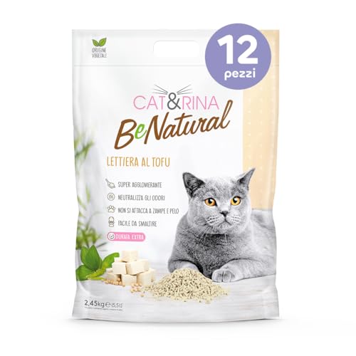 Cat&Rina Tofu pflanzliches Katzenstreu, 5,5 l, Entsorgung im organischen oder auf der Toilette, geruchssand, klassischer Duft, 12 Stück Cat&Rina Tofu pflanzliches Katzenstreu, 5,5 l, Entsorgung im organischen oder auf der Toilette, geruchssand, klassischer Duft, 12 Stück von CAT&RINA