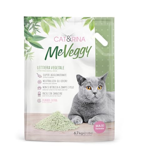 Cat&rina MeVeggy Pflanzenstreu für Katzen, 15 l, langlebig, natürlicher und klumpender Sand, entsorgbar in Organic oder Toilette. Neutralisiert Gerüche und klebt Nicht an Pfoten und Fell. Cat&rina MeVeggy Pflanzenstreu für Katzen, 15 l, langlebig, natürlicher und klumpender Sand, entsorgbar in Organic oder Toilette. Neutralisiert Gerüche und klebt Nicht an Pfoten und Fell. von CAT&RINA