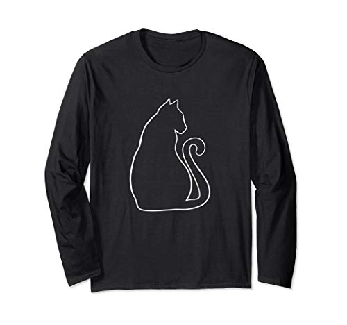 Cat Art Cute CAT Silhouette CAT Person Langarm-T-Shirt Cat Art Cute CAT Silhouette CAT Person Langarm-T-Shirt von CAT