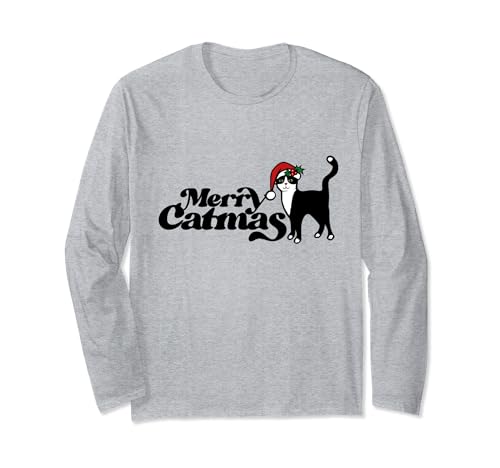 Merry Catmas Christmas Kitty Cats Meow Langarm-T-Shirt Merry Catmas Christmas Kitty Cats Meow Langarm-T-Shirt von caterpillar