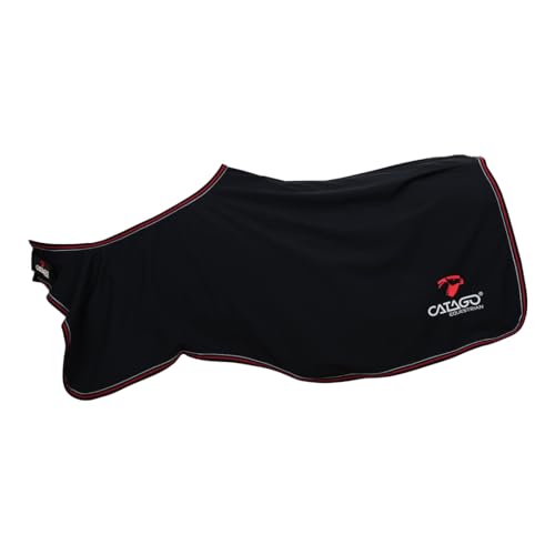 Catago Reitdecke für Pferd, Schwarz, Einheitsgröße, Winter, Softshell, Fleece von Catago