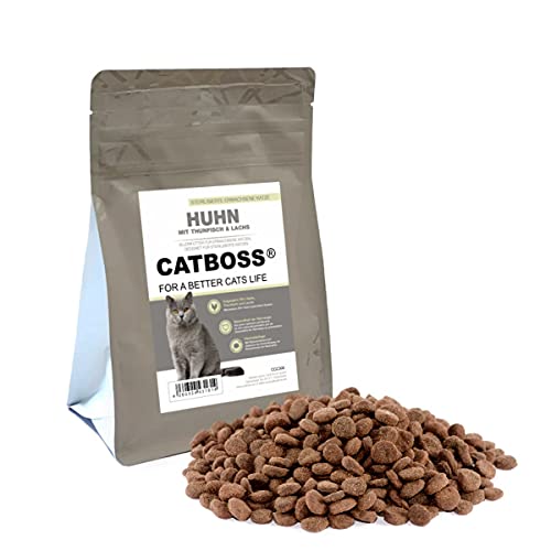 CATBOSS Trockenfutter für sterilisierte Katzen | getreidefreie Rezeptur | Verschiedene Sorten (Huhn mit Thunfisch & Lachs, 300 g) von CATBOSS