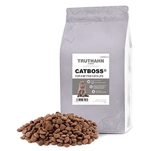 CATBOSS Trockenfutter speziell für heranwachsende, Junge Katzen (Kitten 2-12 Monate) | getreidefreie Rezeptur | Truthahn & Huhn (1,5 kg) von CATBOSS