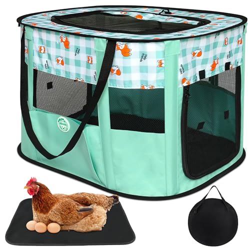 CATCHLUCK Tragbarer Laufstall für Hunde und Katzen, faltbar, Pop-Up-Haustier-Laufstall, Reisebox, Katze, Kätzchen, Laufstall, Grün-M von CATCHLUCK
