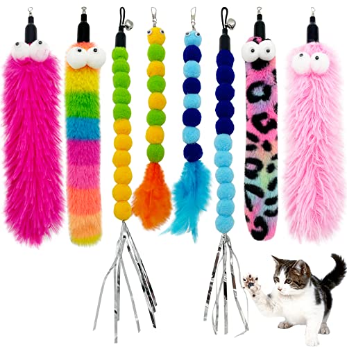 CATENEED 8 x Katzenwurm-Spielzeug-Nachfüllpackung, Katzenspielzeug, Ersatz-Federwürmer für Katzenstab CATENEED 8 x Katzenwurm-Spielzeug-Nachfüllpackung, Katzenspielzeug, Ersatz-Federwürmer für Katzenstab von CATENEED