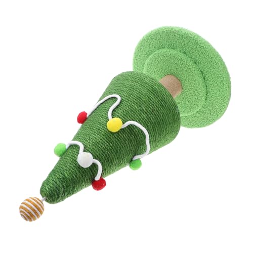 CATIEBYE Natürlicher Sisal Kratzbaum Weihnachtsbaum Vertikaler Katzen Kratzpfosten Kletterspielzeug für Kätzchen Weihnachtsdeko Indoor und Platzsparend von CATIEBYE