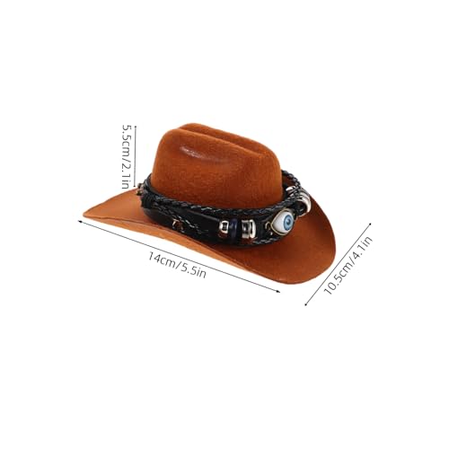 CATIEBYE Western Cowboy Haustierkostüm Hut mit Bösem Blick Anhänger Strapazierfähige und Komfortable Hunde und Katzenmütze Modisches Accessoire für Fotoshootings und Festtagsoutfits von CATIEBYE