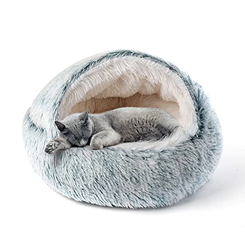 CATISM Katzenbett Flauschig Katzendecke, 50cm Gemütlich Katzenbett für große Katzenkätzchen Washbar KuscheIn Hundebett Hundehaus Weiche Bequeme Grau von CATISM