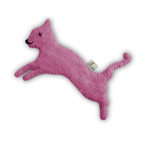 CATLABS und Terra Felis Katzenspielzeug Pink - nachhaltiges Catnip 'Feli' mit Katzenminze - Kissen aus natürlicher Schafwolle ohne Polyester - 100% Katzenminzen Katzenkissen nachfüllbar von CATLABS