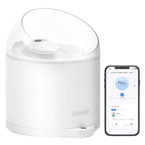 CATLINK Katzen-Wasserbrunnen mit kabelloser Pumpe, 2,6 l, für Katze innen, App-Steuerung, Ultrafiltration, ultraleise, automatische Haustiertrinkbrunnen, CATLINK Pure 2 CATLINK Katzen-Wasserbrunnen mit kabelloser Pumpe, 2,6 l, für Katze innen, App-Steuerung, Ultrafiltration, ultraleise, automatische Haustiertrinkbrunnen, CATLINK Pure 2 von CATLINK