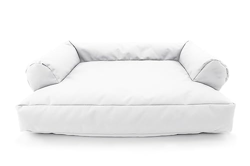 CATTOI Katzensofa (Weiss) - 50x40x15cm - Bett Katze Sofa Bettchen abwaschbar nachhaltig Katzenschlafplatz für Katzen oder kleine Hunde - Made in Germany - handgenäht in Berlin von CATTOI