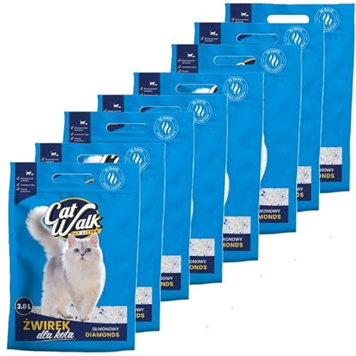 CatWalk Diamonds Silikat Katzenstreu 3,8L |Staubfrei,Kristall Silikatstreu, Geruchsbeseitigung, hohe Saugkraf | 30,4L - 8er-Pack CatWalk Diamonds Silikat Katzenstreu 3,8L |Staubfrei,Kristall Silikatstreu, Geruchsbeseitigung, hohe Saugkraf | 30,4L - 8er-Pack von CATWALK