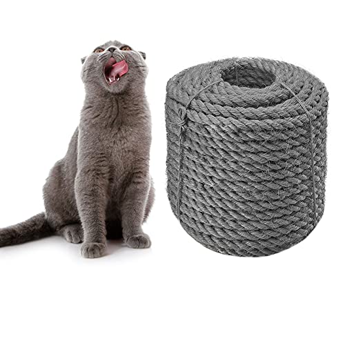 Sisalseil 6mm für Katze Scratcher Katzenkratzbaum reparieren und ersetzen, DIY Kratzmöbel - Kratzbaum, Kratzteppich & Matte, Kätzchen Kicker Spielzeug, Grau 50m/164ft Sisalseil 6mm für Katze Scratcher Katzenkratzbaum reparieren und ersetzen, DIY Kratzmöbel - Kratzbaum, Kratzteppich & Matte, Kätzchen Kicker Spielzeug, Grau 50m/164ft von CAThrone