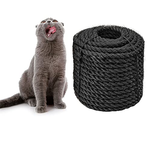 Sisalseil 6mm für Katze Scratcher Katzenkratzbaum reparieren und ersetzen, DIY Kratzmöbel - Kratzbaum, Kratzteppich & Matte, Kätzchen Kicker Spielzeug, Schwarz 10m/33ft Sisalseil 6mm für Katze Scratcher Katzenkratzbaum reparieren und ersetzen, DIY Kratzmöbel - Kratzbaum, Kratzteppich & Matte, Kätzchen Kicker Spielzeug, Schwarz 10m/33ft von CAThrone