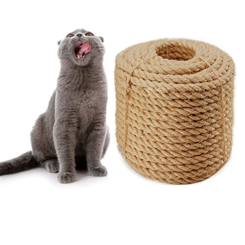 Sisalseil 8mm für Katze Scratcher Katzenkratzbaum reparieren und ersetzen, DIY Kratzmöbel - Kratzbaum, Kratzteppich & Matte, Kätzchen Kicker Spielzeug, Naturjute 50m/164ft Sisalseil 8mm für Katze Scratcher Katzenkratzbaum reparieren und ersetzen, DIY Kratzmöbel - Kratzbaum, Kratzteppich & Matte, Kätzchen Kicker Spielzeug, Naturjute 50m/164ft von CAThrone