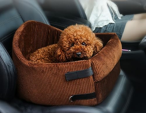 Haustier-Autonest, Auto und Zuhause, verstellbares Autositzkissen für Katzen und Hunde mit doppeltem Verwendungszweck, verwendbar in Allen Jahreszeiten (Brown) von CAULO