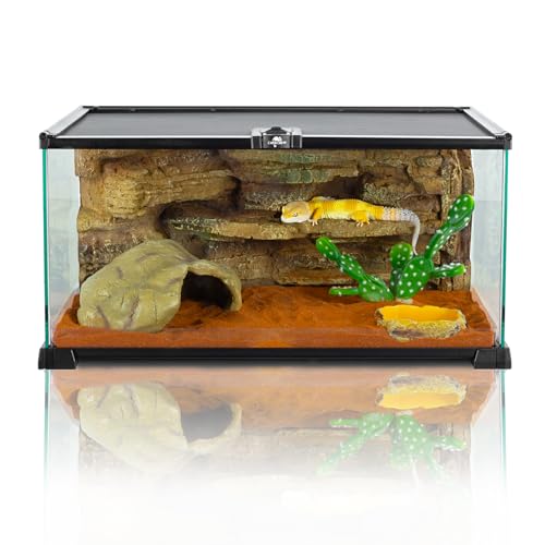 CAVACHEW Terrarien für Reptilien & Amphibien, Terrarium 50 x 30 x 20 cm, Terrarium Glas für Schildkröten, Bartagame, Schlange, Gecko, Obere Masche Belüftung, 360°Betrachtung CAVACHEW Terrarien für Reptilien & Amphibien, Terrarium 50 x 30 x 20 cm, Terrarium Glas für Schildkröten, Bartagame, Schlange, Gecko, Obere Masche Belüftung, 360°Betrachtung von CAVACHEW