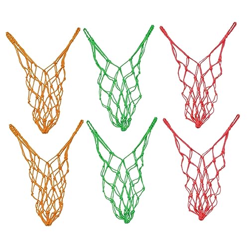 6 Stück Schnur pflanzliches Futternetz hängender Futterspender für Mesh-Einkaufstasche Spielzeuge Gemüse Futterkorb für Haustierhühner Obsthalter Obstbeutel Hühnernetz Nylon von CAXUSD