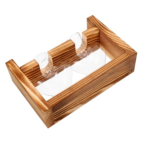 CAXUSD Glas Hydrokultur Pflanzgefäß Mit Holzständer Für Tischdekor Blumenarrangement Indoor Pflanzen Anzuchtstation Modern Minimalist von CAXUSD