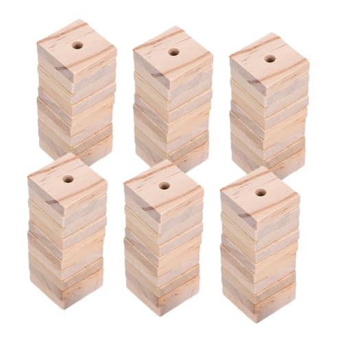 CAXUSD 120 Stück Papageien Holzspielzeug aus Naturbelassenen Holzstücken Sichere Glatte Kauspielzeuge für Vögel DIY Shredding Blöcke Vogelkäfig Zubehör für Spielende und Nagemotivierte von CAXUSD