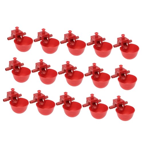 CAXUSD Wassertrinkbecher Für Hühner Und Geflügel Rot 15 Stück Automatischer Wasserspender Für Hühner Für Vögel Zufällige Farbe von CAXUSD