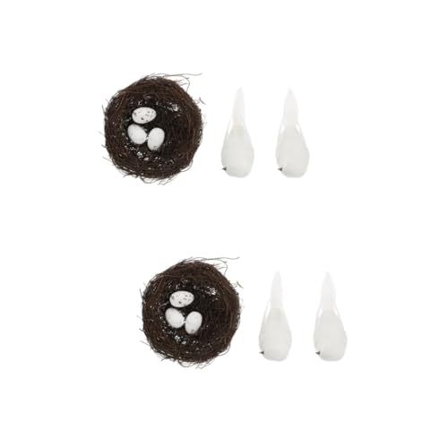 CAXUSD 2 Sets Schäume Vogel Nest Decor Weihnachten Künstliche Nester Ostern Eier Vögel Nest Decor Für von CAXUSD