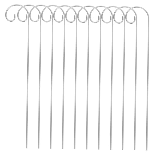 CAXUSD 24 Stück Pflanzenzeichenhaken Hirtenhaken für Unkrautkrankungen Gartenpfahl im Freien Hängehakenständer Flagge Hirtenhaken Einzelhirtenhaken für Outdoor Hakengarten Eisen Silber CAXUSD 24 Stück Pflanzenzeichenhaken Hirtenhaken für Unkrautkrankungen Gartenpfahl im Freien Hängehakenständer Flagge Hirtenhaken Einzelhirtenhaken für Outdoor Hakengarten Eisen Silber von CAXUSD
