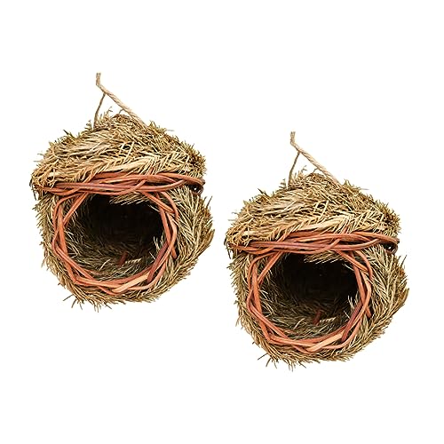 CAXUSD Handgefertigtes Vogelnest aus Stroh Vogelkäfig dekorative Vogelhäuser für Tauben Garten Außenbereich 14 x 14 x 14 cm Hellgrün 2-teiliges Set CAXUSD Handgefertigtes Vogelnest aus Stroh Vogelkäfig dekorative Vogelhäuser für Tauben Garten Außenbereich 14 x 14 x 14 cm Hellgrün 2-teiliges Set von CAXUSD