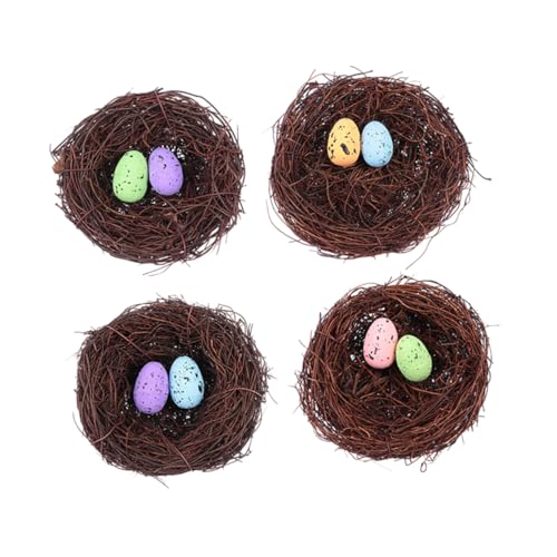 CAXUSD Elegante Ostern Festival Rattan Vogel Nester Dekorative Eier 4 Pack Für Home Event Decor von CAXUSD