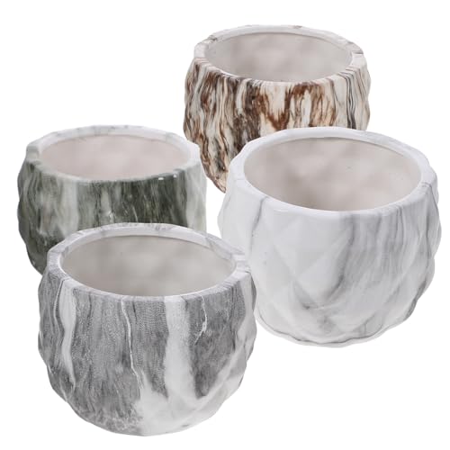 CAXUSD 4stücke Keramik Sukkulenten Pflanzer Kleine Blumentöpfe Mit Abflussloch Für Zuhause Oder Büro Pflanzen Halter von CAXUSD