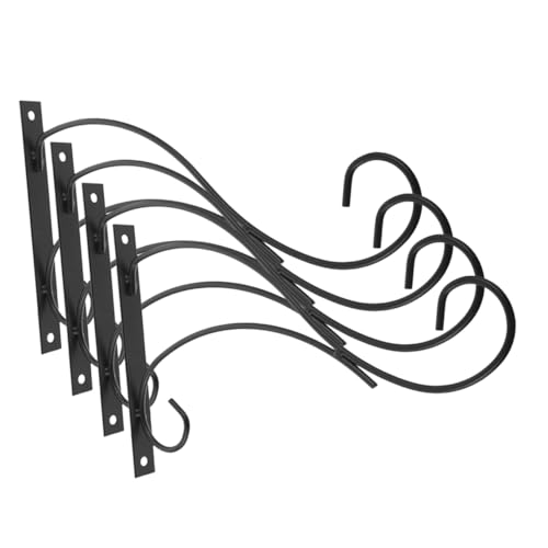 CAXUSD Hängende Pflanzenhalterung aus Metall 4er-Pack Haken für Pflanzen im Freien Topfaufhänger dekorativer Blumenkorbhalter von CAXUSD