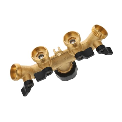 CAXUSD Gartenschlauch-verteiler 4-Wege-Adapter Schnellanschluss Wasseranschluss Stabiles Kupfer Verstellbar Einfach Zu Bedienen Für Gartensprinkler von CAXUSD