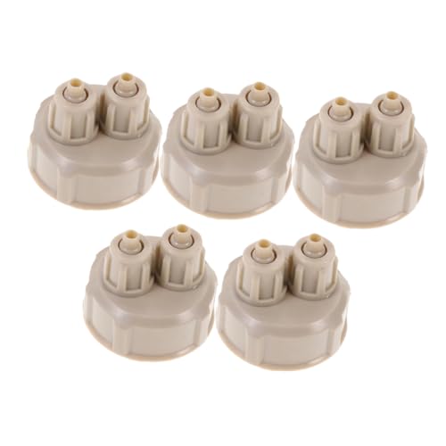 CAXUSD 5 Stück Quick-Twist-Kappe Aquarium CO Zubehör Aquarium DIY Zubehör Dioxid -Reaktorflaschenabdeckung DIY Flaschenverschlüsse für CO2-Generatoren Technischer ABS-Kunststoff Beige von CAXUSD