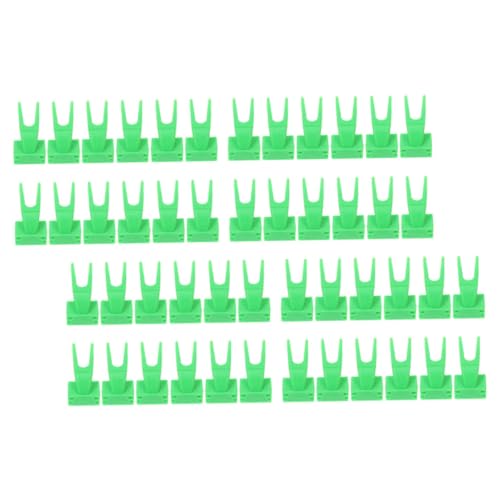 CAXUSD 50 Stück Papageienfruchtgabel klares Fenster Vogelhäuschen Schaufenster Netz Hirse vogelfutterspender vogelfutterhäuschen Gemüsespieß für Haustiere Vogel-Gemüsehalter Plastik Green von CAXUSD