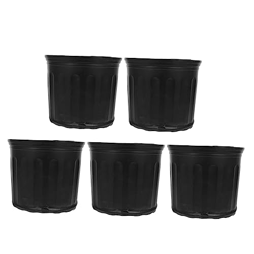 CAXUSD 5St Topf saatstreuer pflanzgefäße pflanzgefässe Pot blumentöpfe übertopf Korb Pflanzen Anlage Blumenpflanzer blumentopf aus Plastik Black von CAXUSD