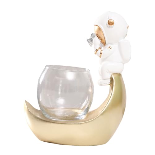 CAXUSD Terrarium Glas Wasser Pflanze Harz Glas Blume Vase Astronaut Decor von CAXUSD