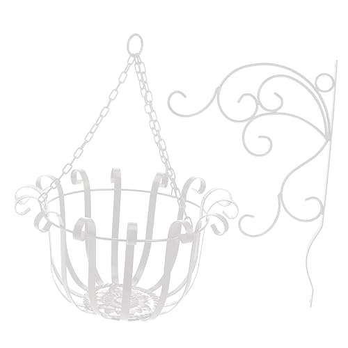 CAXUSD Metall Blumentopf Eisen Montieren Pflanzer Regal für Balkon Garten Weiß von CAXUSD