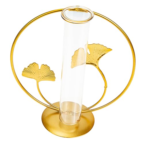 CAXUSD Glasständer Hydrokulturvase Transparente Flasche Klare Hydrokulturvase Hydrokulturpflanzenflasche Pflanze Reagenzglas Zuhause Transparente Blumenvase Vasen Aus Goldenem von CAXUSD