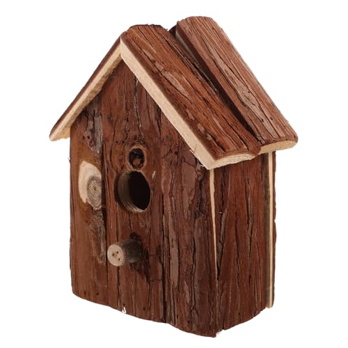 CAXUSD Hängendes Vogelhaus aus Holz Außendekoration für das Vogelhütte aus Holz Birdie Wohnkultur Vogel hängender Anhänger Vogelnest Dekoration Langen Vögel von CAXUSD