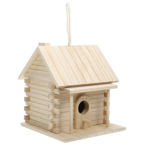 CAXUSD Papageienhaus Vogelnistkasten Holz Vogelnest Vogelhäuschen Garten Vogelfütterungskasten von CAXUSD