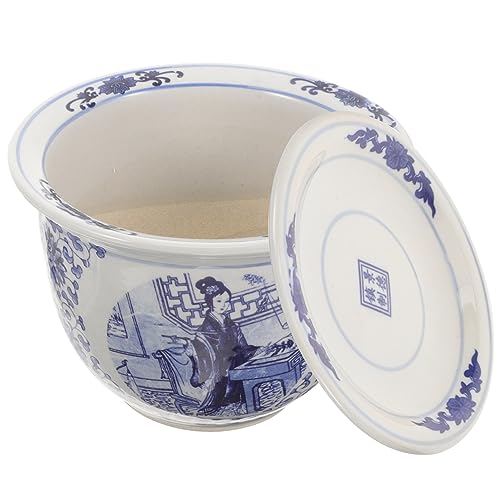 CAXUSD Schöner Dekorativer Blumentopf Mit Untertasse Keramik-pflanzgefäß Im Chinesischen Stil Urnen-pflanzgefäß Für Sukkulenten-Bonsai von CAXUSD